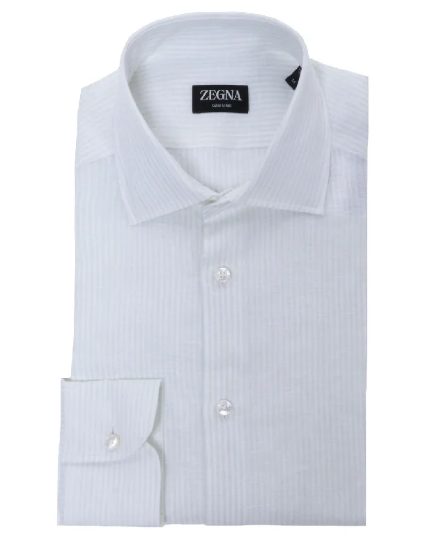 Limited Time Discount White Striped Sportshirt