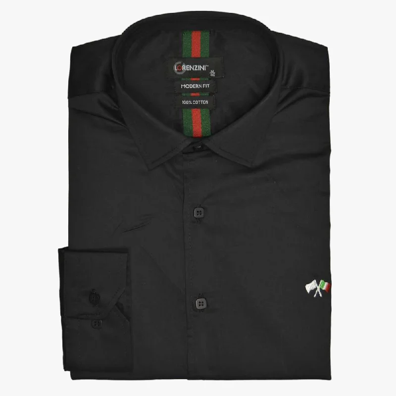 Buy Now Lorenzini Modern Classic Slim Fit Long Sleeve Shirt Black