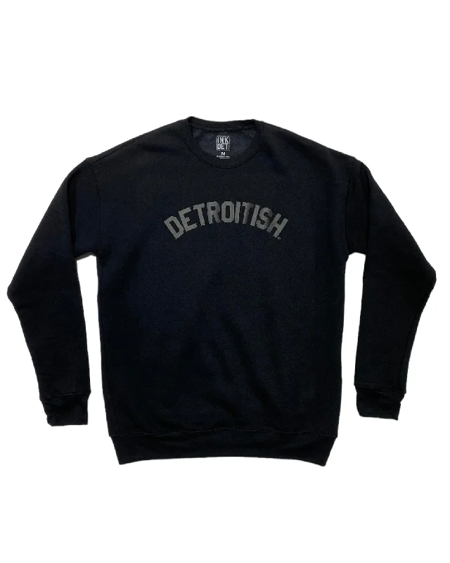 Flash Deals Ink Detroit Detroitish Crewneck Sweatshirt - Black on Black