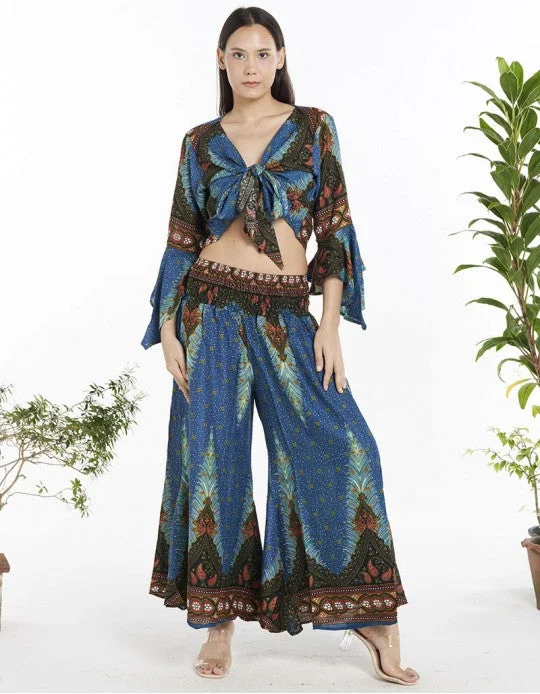 Weekend Deals to Make You Happy Peacock Print Wide Leg Capri Pants ~ 4 Colors