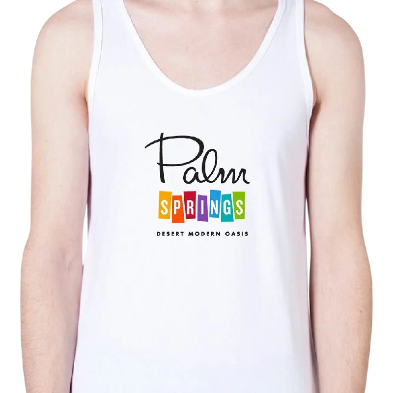 Savings Event Palm Springs Rainbow Tank Top - White