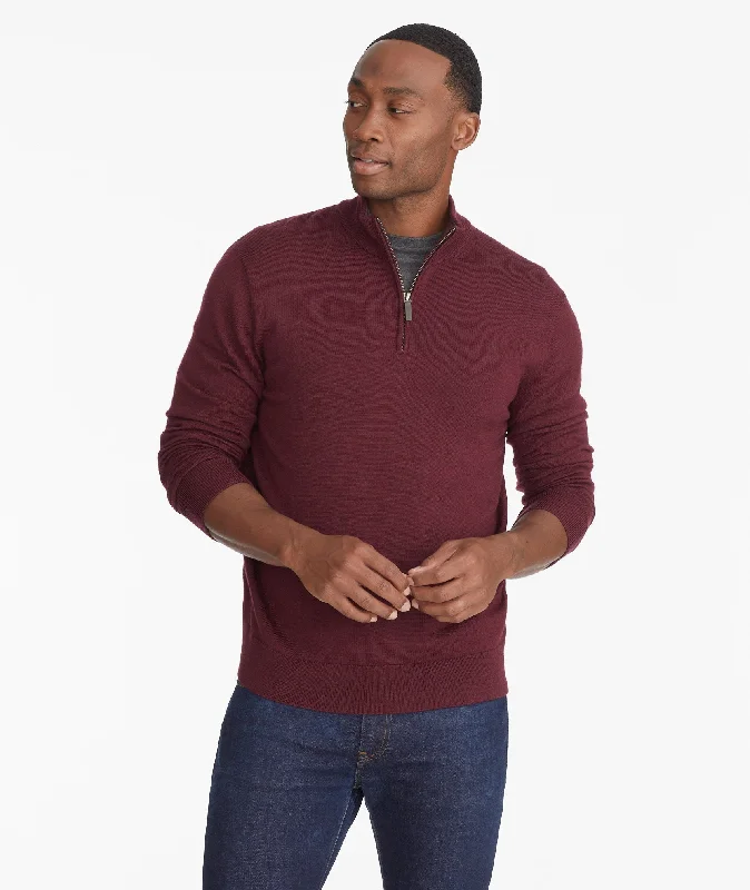 Holiday Sale Merino Wool Quarter Zip Sweater