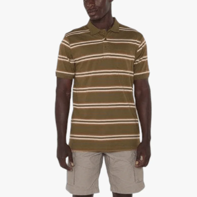 Clearance Items Jeep Mens Yd Multi Stripe Short Sleeve Golfer Uniform Green