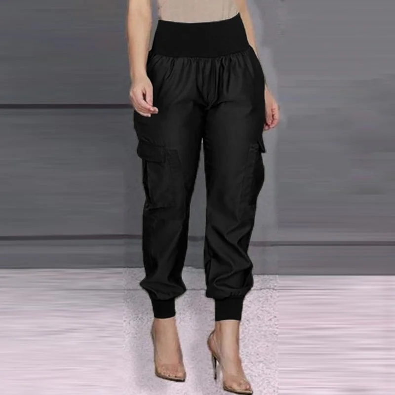 Extra Savings CityHottie - Work OL Overall Women Casual Solid Pant Vintage Elastic Waist Pencil Trouser 2024 Fashion Holiday Pantalon Palazzo Turnip