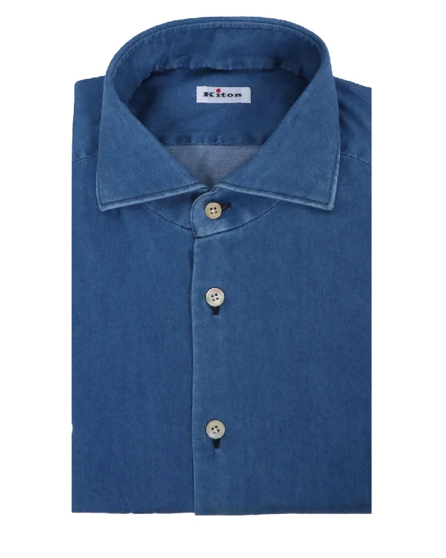 Doorbuster Deal Mid Blue Chambray Sportshirt