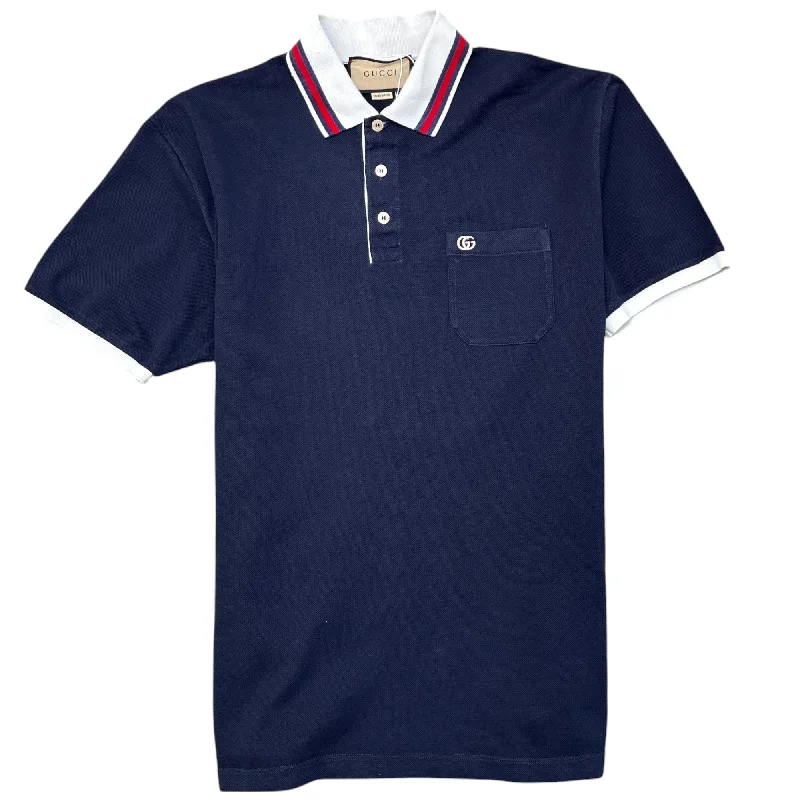 Act Now Men's Gg Embroidered Logo Polo Shirt Navy Size XL