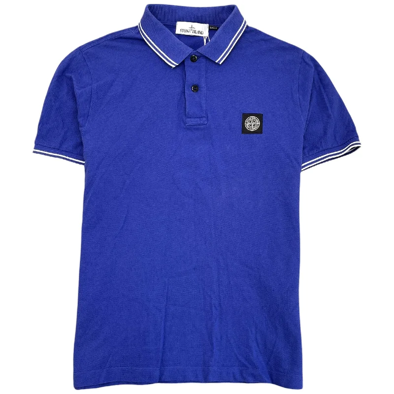 Bargain Bin Men's Embroidered Compass Logo Polo Shirt Purple Size L