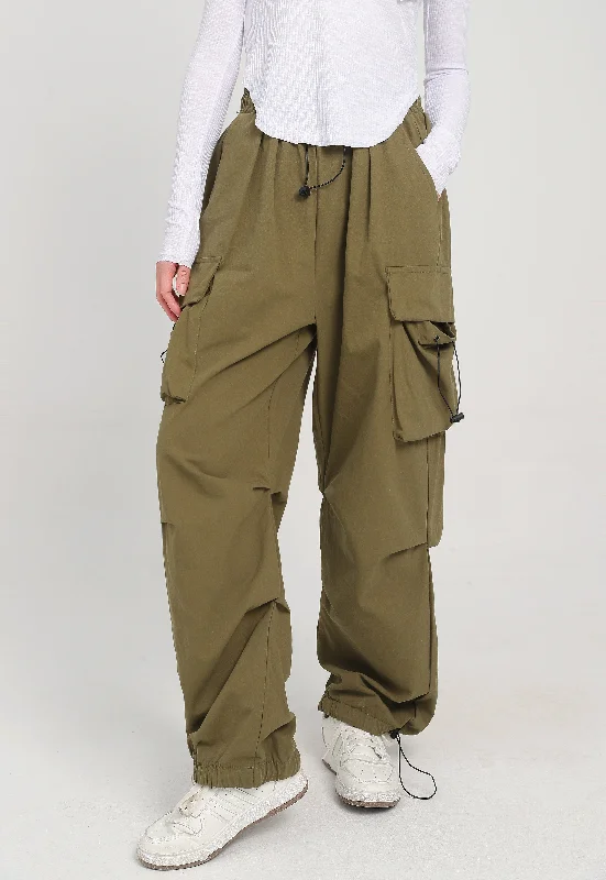 Weekend Bargains to Enjoy Wide Leg Drawstring Cuff Cargo Pants