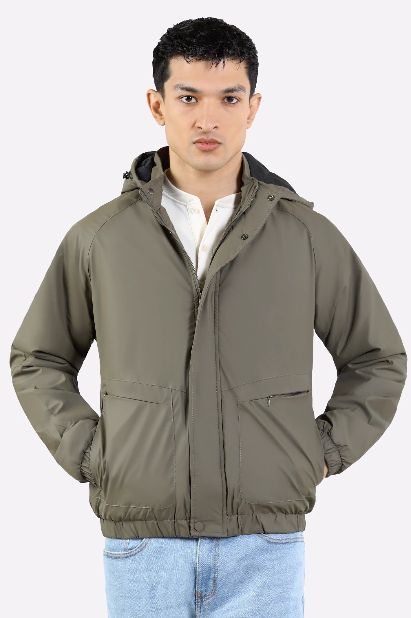Weekend Savings Delight Men’s Olive Detachable Hoodie