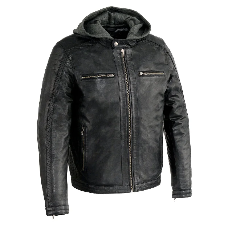 Weekend Specials to Indulge In Milwaukee Leather Men's Black Fashion Casual Leather Jacket with Removable Hoodie SFM1845 Weekend Specials to Indulge In Milwaukee Leather Men's Black Fashion Casual Leather Jacket with Removable Hoodie SFM1845