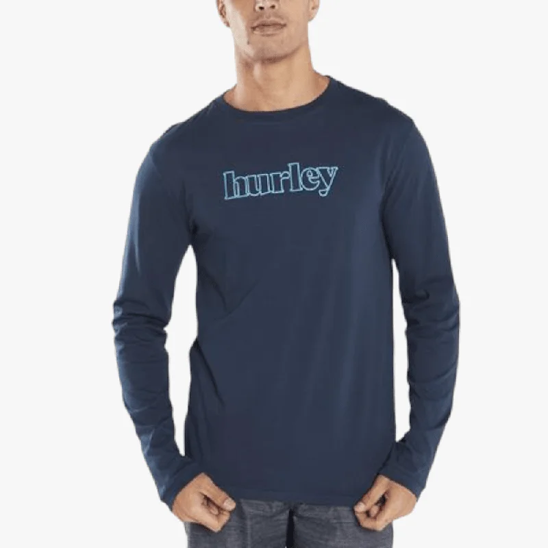 Super Deal Hurley Mens Evd Was Deco Palm Long Sleeve Tee Navy