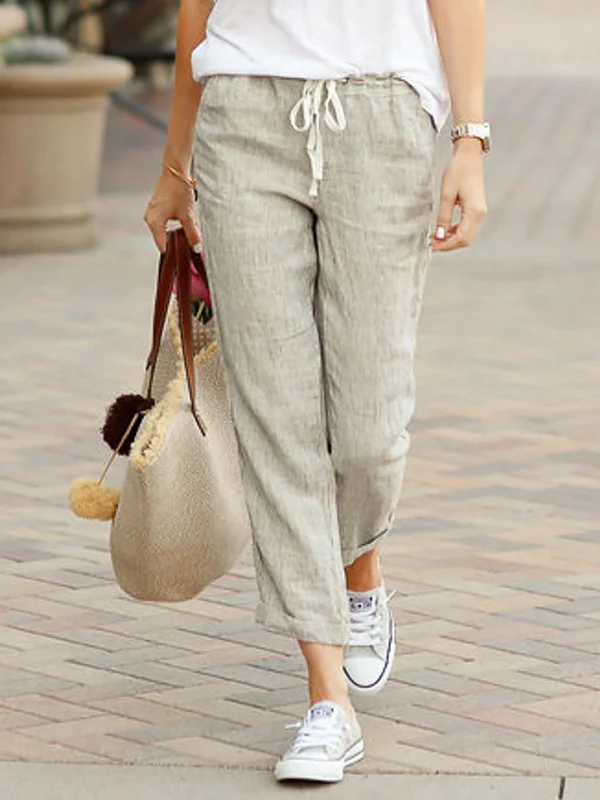 Weekend Specials to Relish CityHottie - Summer Capri Pants Pockets Drawstring Casual Pants