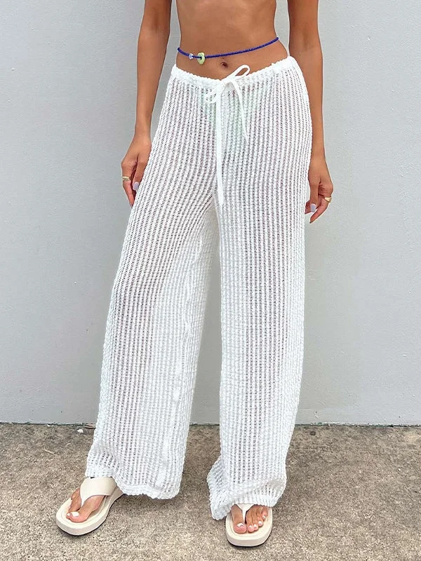 Super Bargain Sheer Knit Wide Leg Pants