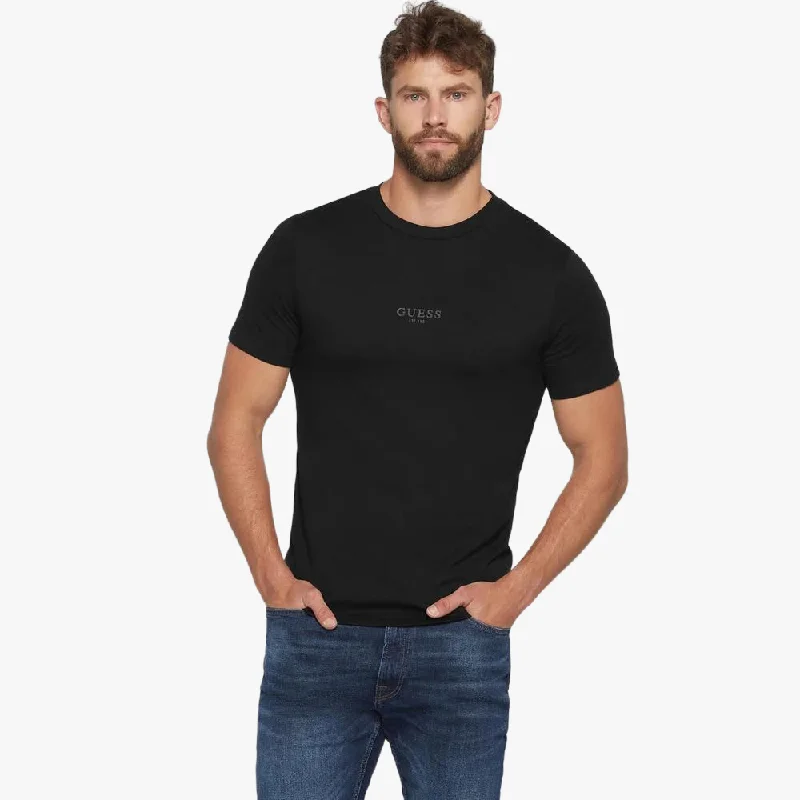 Limited Availability Guess Mens Aidy Short Sleeve Tee Black