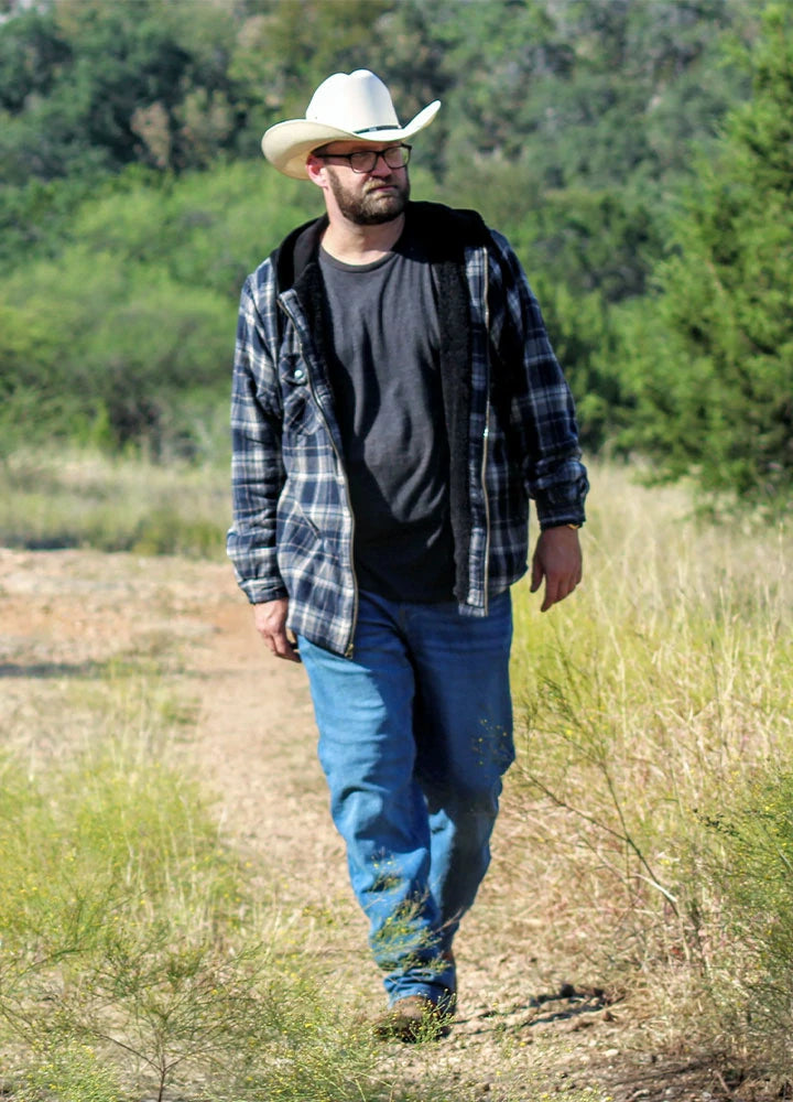 Crazy Savings Men's Sherpa Lined Flannel Shirt Jacket with Hood,Plaid Shirt-Jac