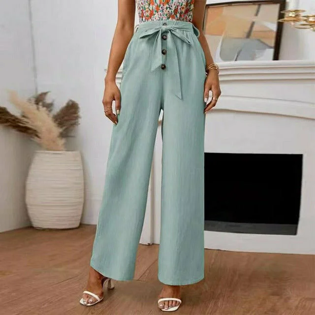 Weekend Specials to Enjoy Elegant Solid Color Wide Leg Pants