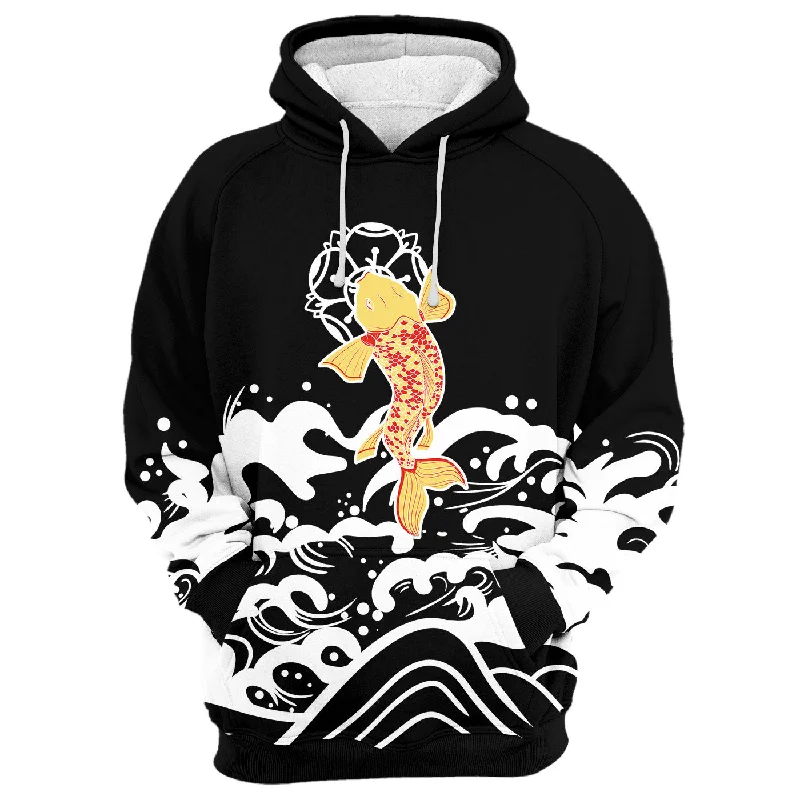 Weekend Discounts to Grab Koi Fish Black Hoodie