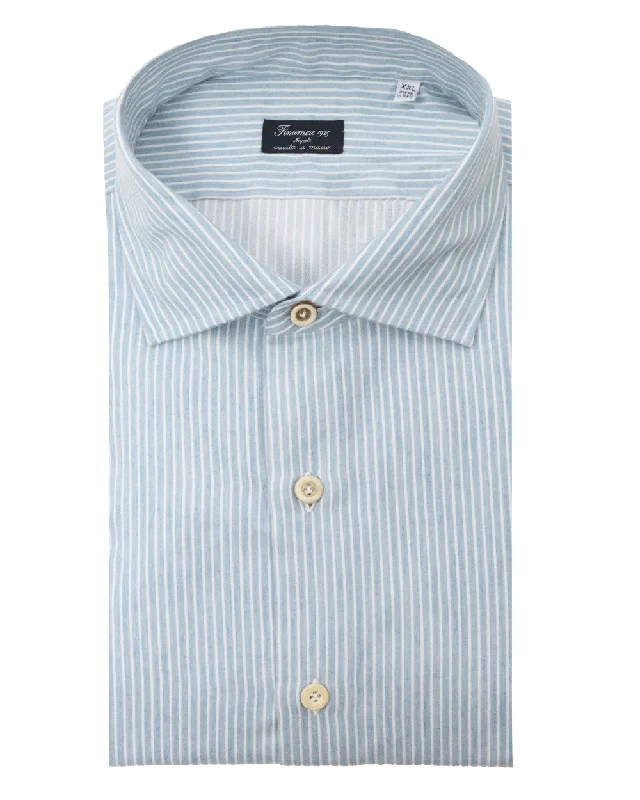 Value Deals Blue and White Brushed Stripe Sportshirt