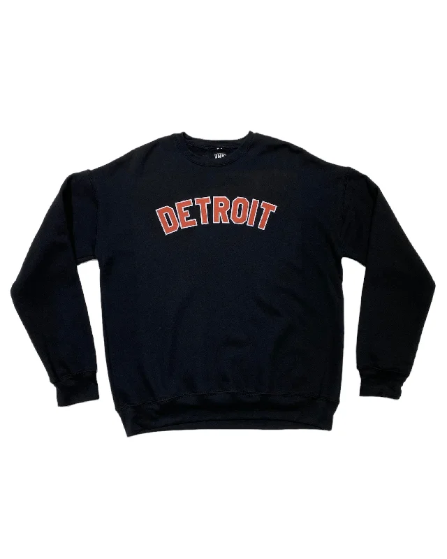 New Deals Ink Detroit - Red & White on Black Crewneck
