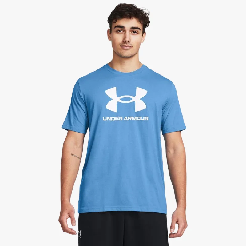 Unmissable Offer Under Armour Mens Sportstyle Logo Short Sleeve Tee 444 Blue