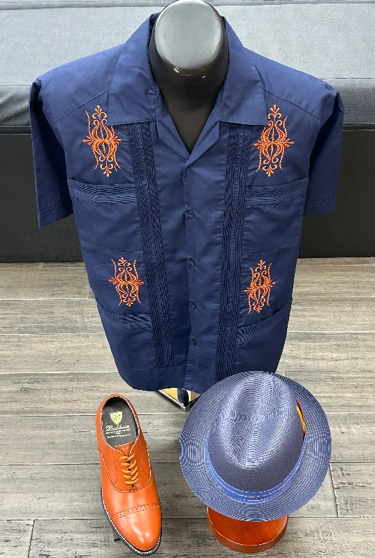 Shop the Weekend Away Poco Loco Guayabera - Men's Short Sleeve | 4 Pockets | Polyester-Cotton Blend