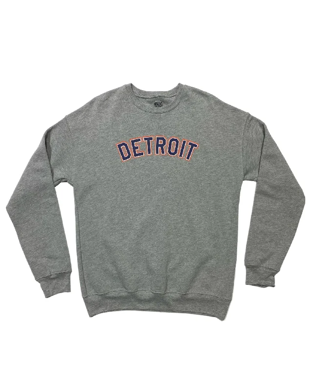 Instant Discount Ink Detroit - Orange & Navy on Athletic Grey Crewneck