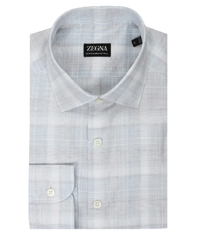 Fantastic Offers White and Blue Overcheck Sportshirt