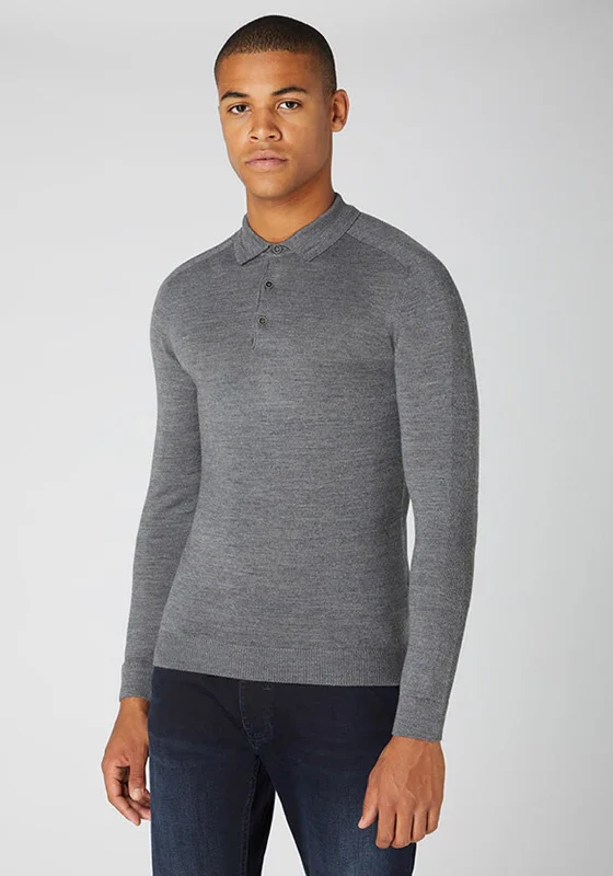 Lowest Price Remus Uomo Slim Fit Knitted Polo Shirt, Grey