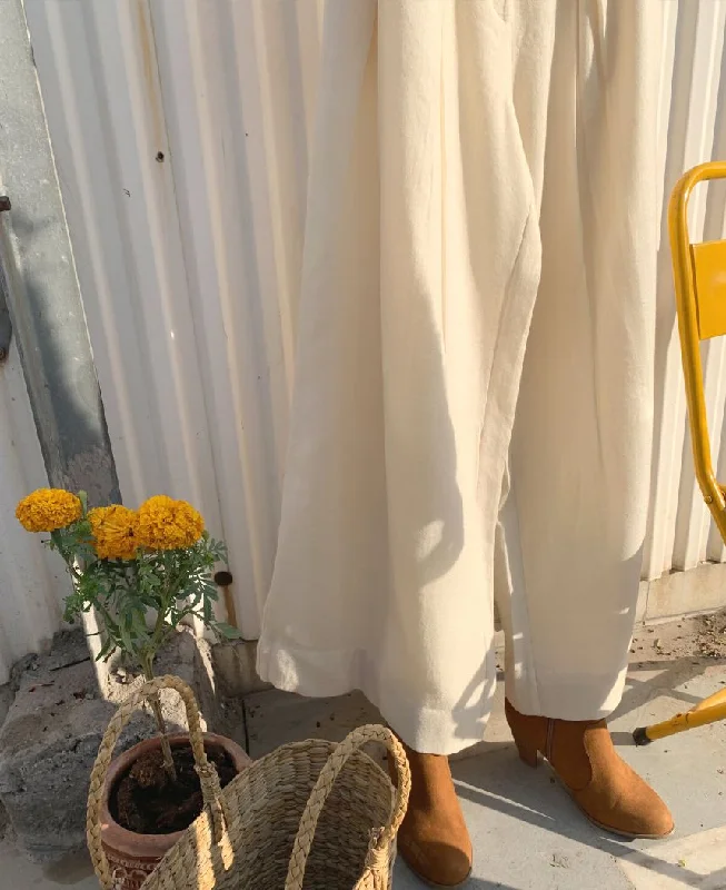 Weekend Savings Bonanza Ivory Pleated Pants