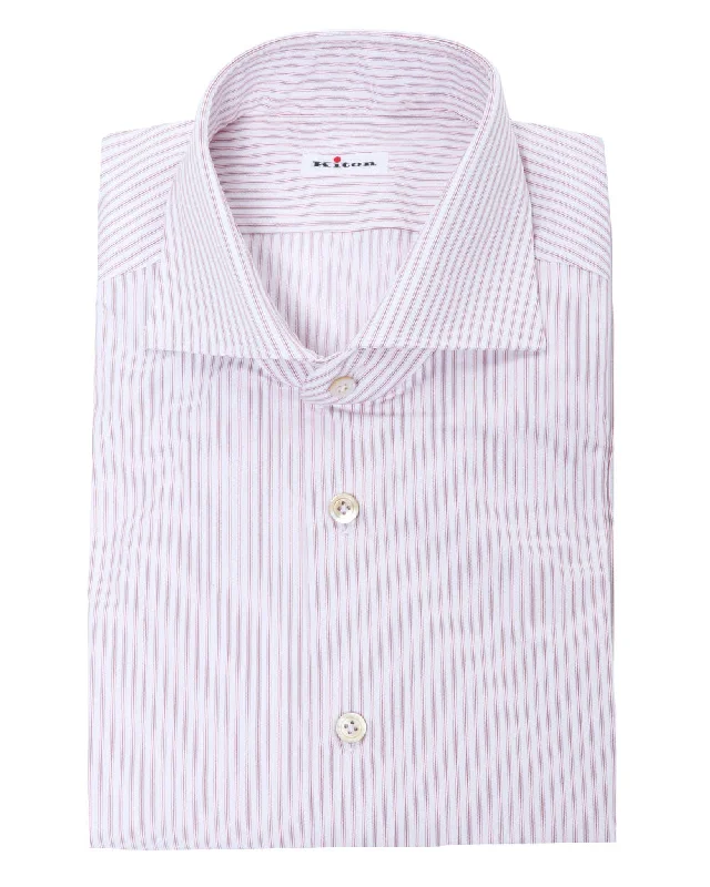 Anniversary Sale Maroon Striped Dress Shirt