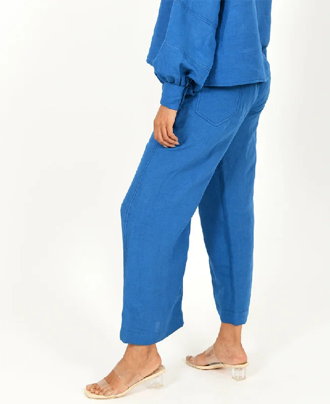 Weekend Savings Bonanza Classic Linen Pants Blue