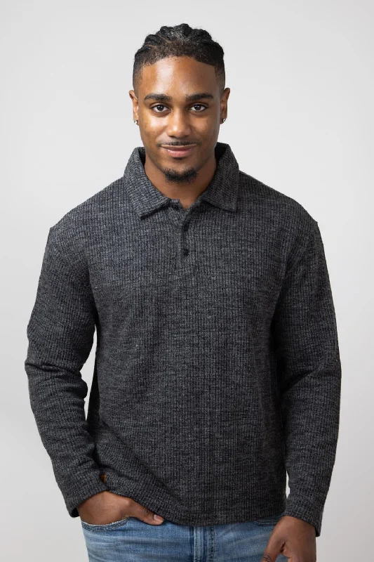 Weekend Deals That Sparkle Simply Southern Knit Polo Shirt for Men in Charcoal | PP-0224-MN-POLO-KNIT-CHAR Weekend Deals That Sparkle Simply Southern Knit Polo Shirt for Men in Charcoal | PP-0224-MN-POLO-KNIT-CHAR