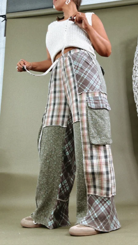 Time-Sensitive POL: Drifter Flannel Patchwork Wide Leg Pants
