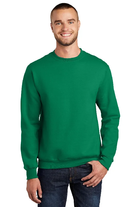 Massive Deals Port & Company Mens Essential Pill Resistant Fleece Crewneck Sweatshirt - Kelly Green