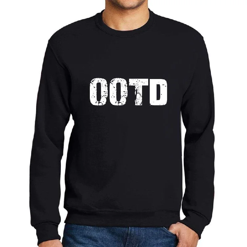 Buy Today Men's Printed Graphic Sweatshirt Popular Words OOTD Deep Black