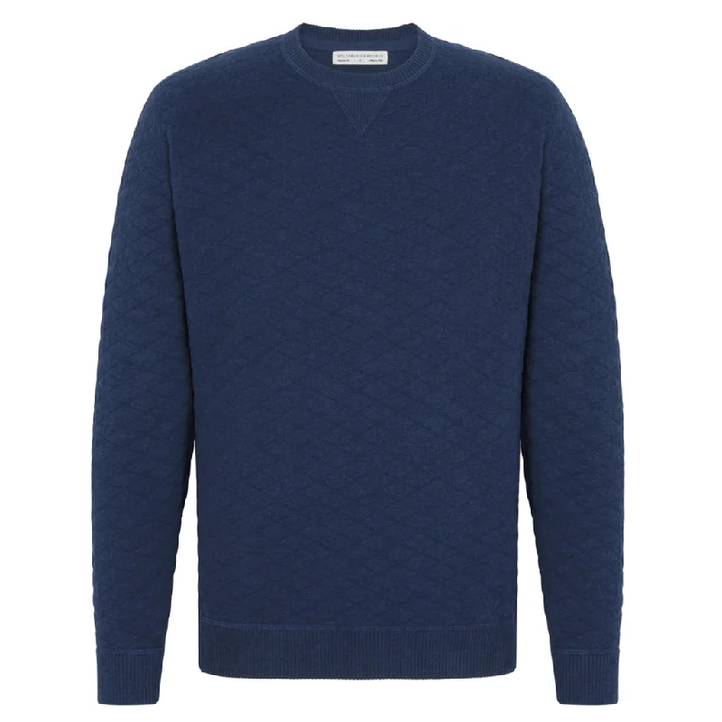 Great Deals NLU + H&B Diamond Knit Sweater | Heathered Navy
