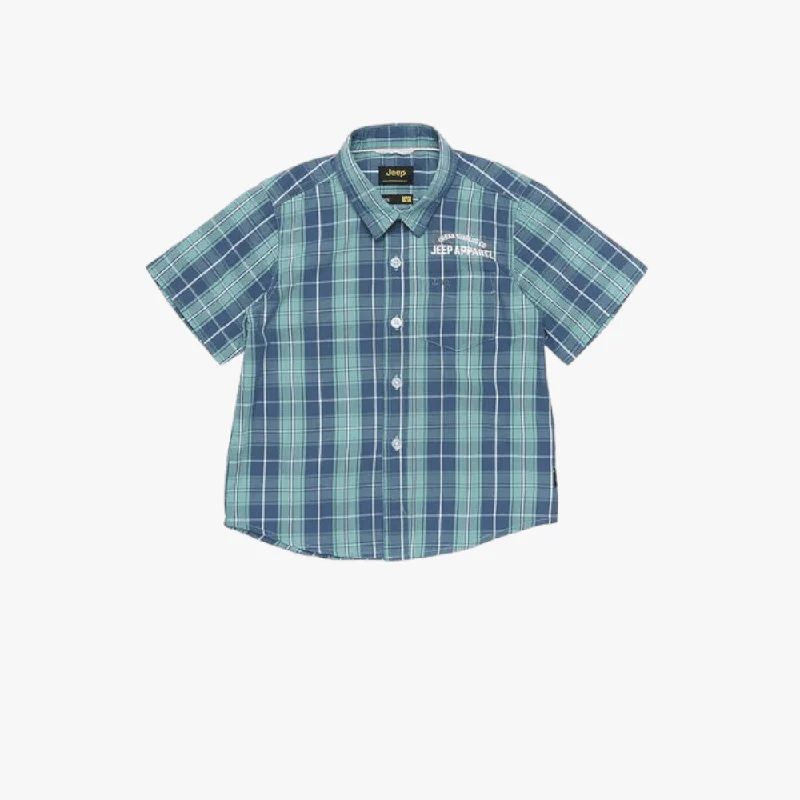 Amazing Value Jeep Mens Simon Check Short Sleeve Tee Blue