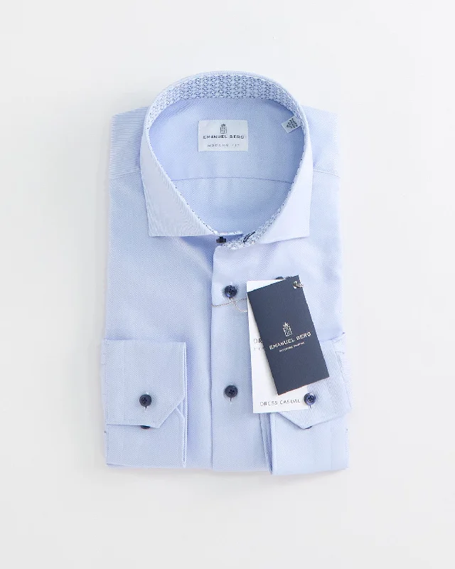 Buy Now Modern Fit Twill Shirt W Navy Buttons