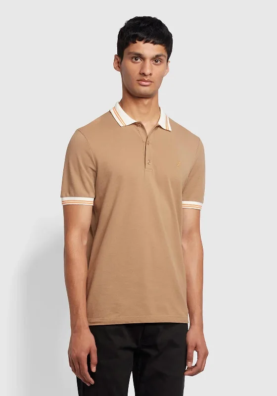 Midnight Madness Farah Stanton Polo Shirt, Beige