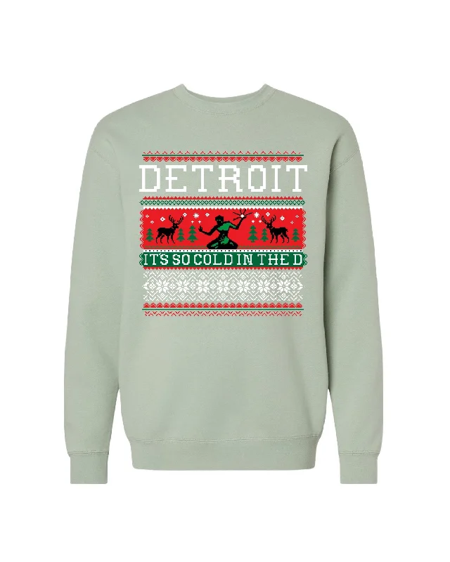 Weekend Flash Sale Ink Detroit - Ugly Christmas Sweatshirt - Dusty Sage