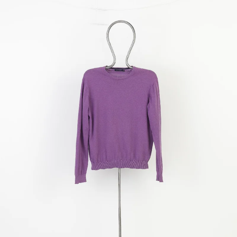 Major Savings James Pringle Men L Jumper Purple Classic Cotton Crew Neck Vintage Sweater Top