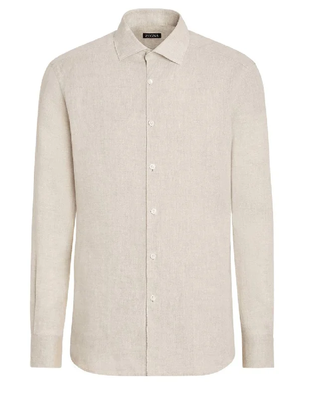 Value Deals Khaki Linen Sportshirt