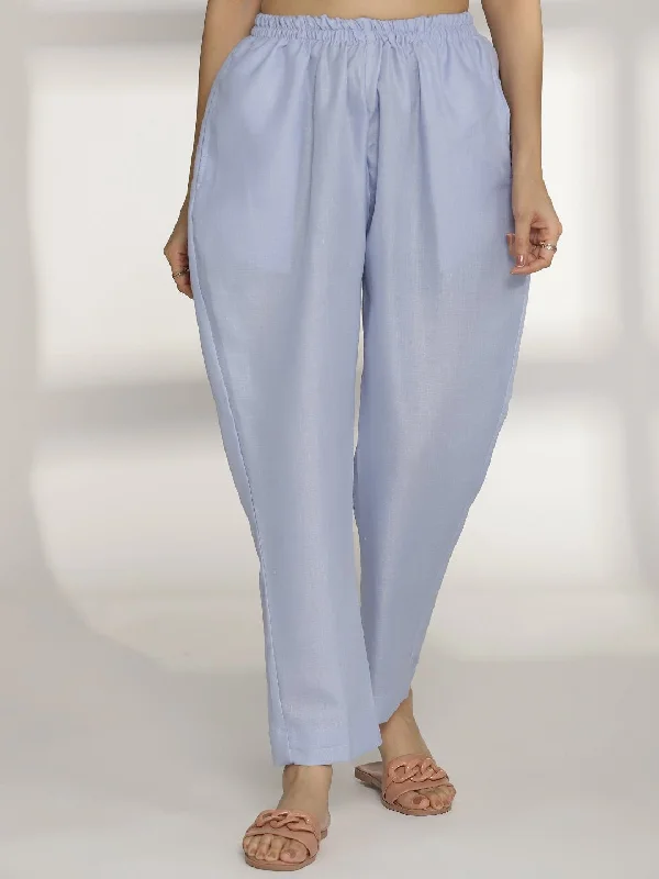 Final Clearance PowderBlue CottonSlub Pants
