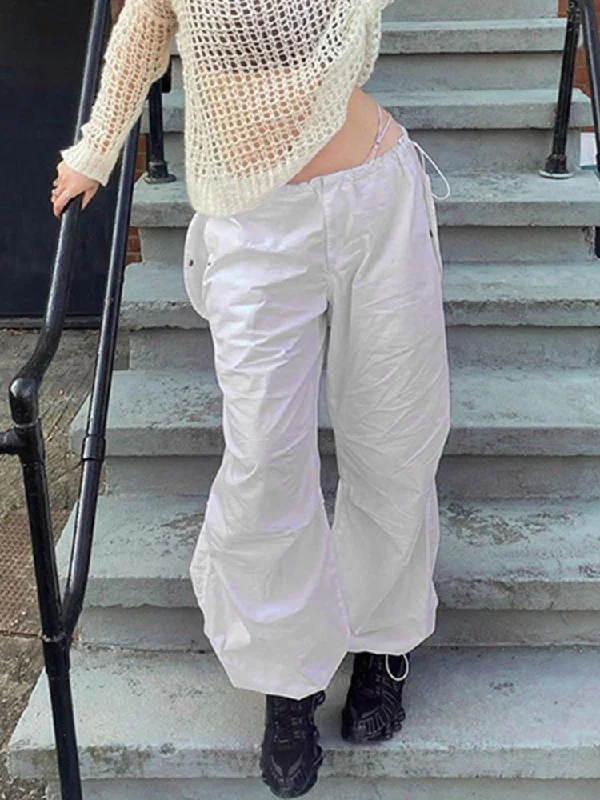 Weekend Specials to Grab CityHottie - Casual Baggy Wide Leg Sweatpants White Loose Drawstring Low Waist Streetwear Cargo Pants Womens Hippie Joggers Trousers Weekend Specials to Grab CityHottie - Casual Baggy Wide Leg Sweatpants White Loose Drawstring Low Waist Streetwear Cargo Pants Womens Hippie Joggers Trousers