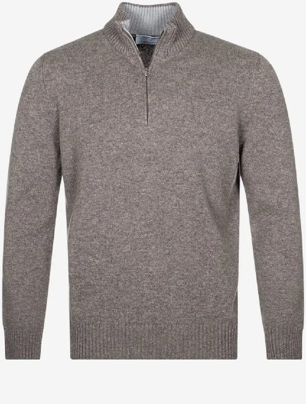 Weekend Specials to Celebrate Half Zip aus Wolle und Kaschmir in Braun