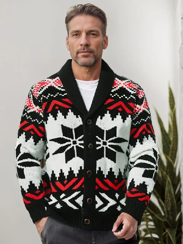 Exclusive Online Offer Thick Jacquard Knit Cardigan