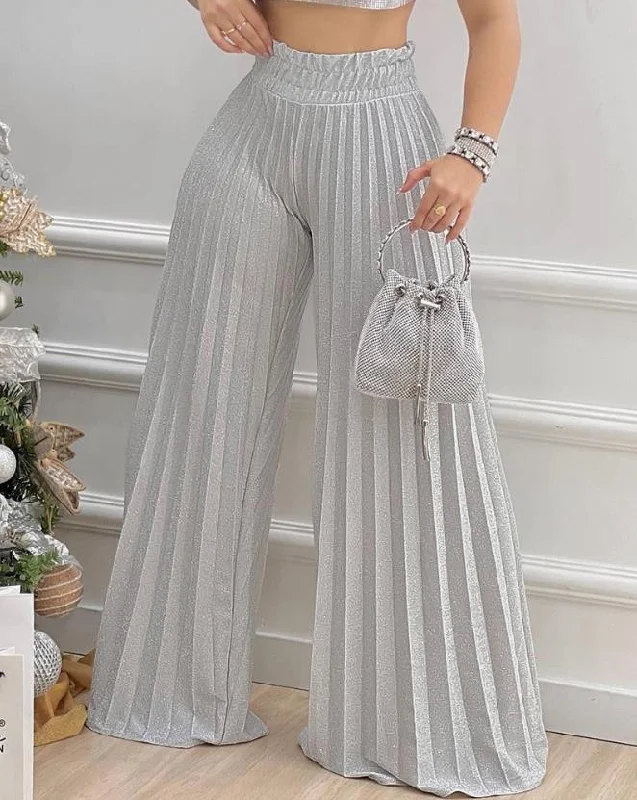 Weekend Specials to Savor CityHottie - Casual High Waist Pleated Wide Leg Pants Plain Spring & Summer Fashion Elegant Women's Trousers Daily Lady Pants Weekend Specials to Savor CityHottie - Casual High Waist Pleated Wide Leg Pants Plain Spring & Summer Fashion Elegant Women's Trousers Daily Lady Pants