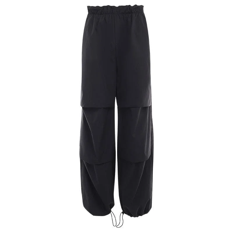Weekend Offers That Shine Drawstring cargo pocket ruched solid pant
