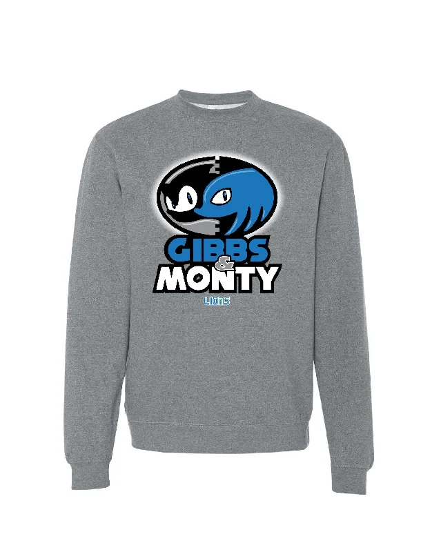 Exclusive Preview Ink Detroit - Gibbs & Monty Crewneck Sweatshirt- Heather Gunmetal