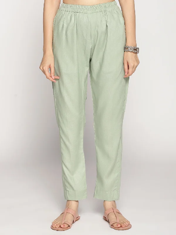 Celebrate the Weekend with Discounts SageGreen Rayon Pants